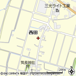 埼玉県深谷市西田444周辺の地図