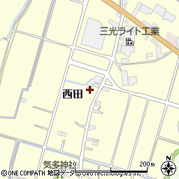 埼玉県深谷市西田450周辺の地図