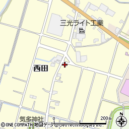 埼玉県深谷市西田26周辺の地図