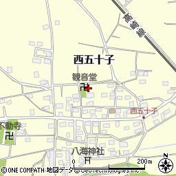 埼玉県本庄市西五十子周辺の地図