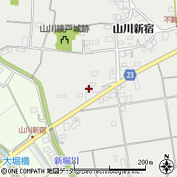 茨城県結城市山川新宿54-7周辺の地図