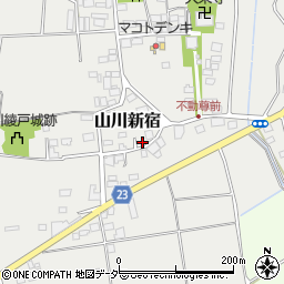 茨城県結城市山川新宿402-3周辺の地図