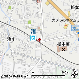 松本渚郵便局周辺の地図