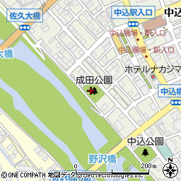 成田公園周辺の地図