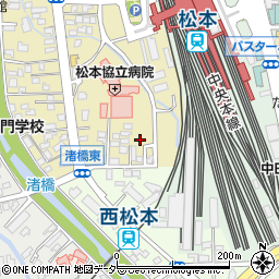 タイムズ松本駅アルプス口駐車場周辺の地図