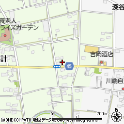 埼玉県深谷市上手計38周辺の地図