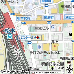 松本バスターミナル周辺の地図