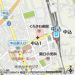 佐久市　中込会館周辺の地図
