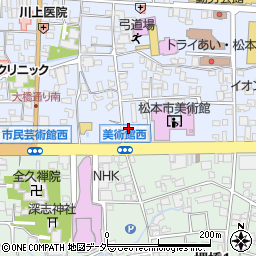 松本市水道局源地水源地周辺の地図