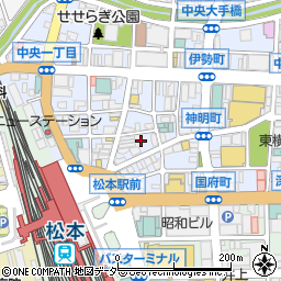 養老の瀧松本駅前店周辺の地図