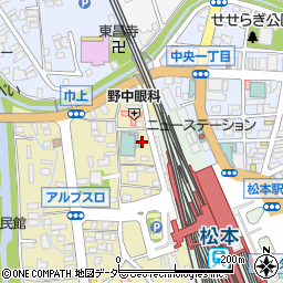 ホテルモンターニュ松本駐車場周辺の地図