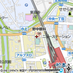 長野県松本市巾上2-8周辺の地図
