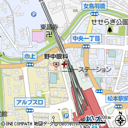 長野県松本市巾上1-10周辺の地図