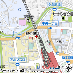 長野県松本市巾上1-11周辺の地図