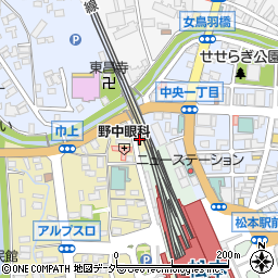 長野県松本市巾上1-12周辺の地図