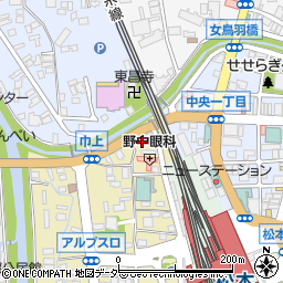 長野県松本市巾上2-14周辺の地図