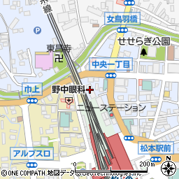松本市　松本市駅北自転車駐車場周辺の地図