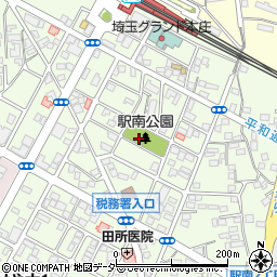 本庄市駅南公園周辺の地図