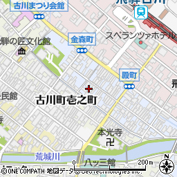 岐阜県飛騨市古川町殿町周辺の地図