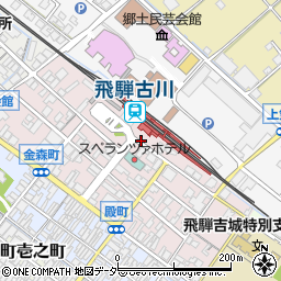 古川駅前周辺の地図