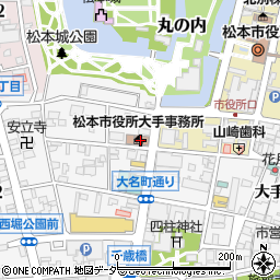 松本市　市役所観光プロモーション課観光コンベンション協会周辺の地図