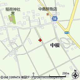 茨城県筑西市中根周辺の地図