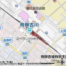 岐阜県飛騨市周辺の地図