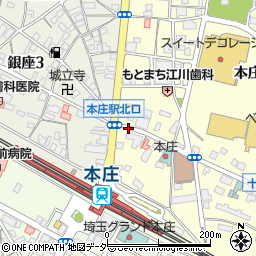 本庄駅北口交差点周辺の地図