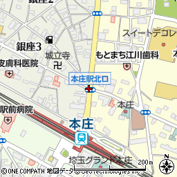 本庄駅北口周辺の地図