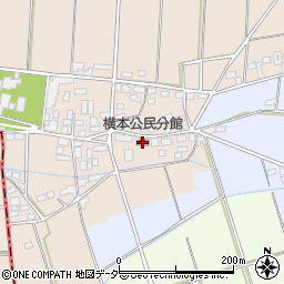 横本公民分館周辺の地図