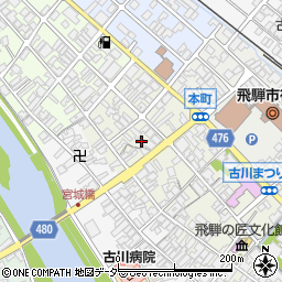 岐阜県飛騨市古川町末広町周辺の地図