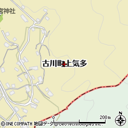 岐阜県飛騨市古川町上気多周辺の地図