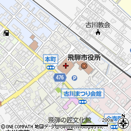 飛騨市役所西庁舎周辺の地図
