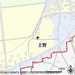 茨城県筑西市上野周辺の地図