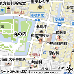 松本市　市役所市民税課庶務担当周辺の地図