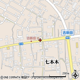 古新田集会所周辺の地図