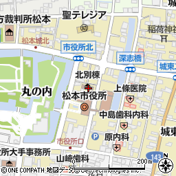 松本市　市役所高齢福祉課生きがい担当周辺の地図