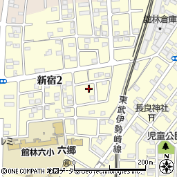 群馬県館林市新宿周辺の地図