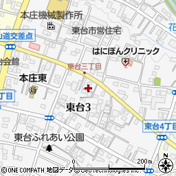 埼玉県本庄市東台周辺の地図