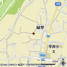 群馬県藤岡市緑埜周辺の地図