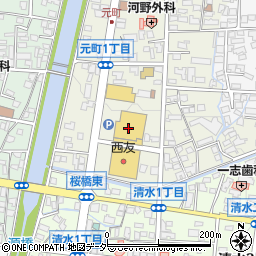 ケーヨーデイツー松本元町店周辺の地図