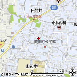 長野県松本市里山辺美里町周辺の地図