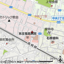 本庄福島病院周辺の地図