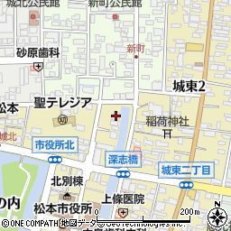木曽御嶽本教松本唯一教会本部周辺の地図