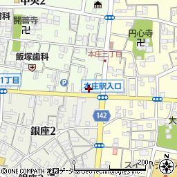 埼玉りそな銀行本庄支店周辺の地図