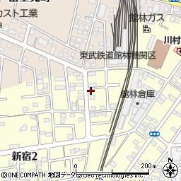 群馬県館林市新宿2丁目2周辺の地図