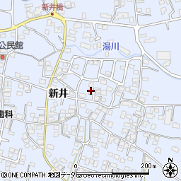 長野県松本市里山辺新井周辺の地図
