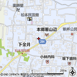 セブンイレブン松本里山辺店周辺の地図