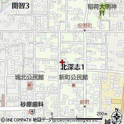 長野県松本市北深志1丁目周辺の地図