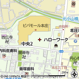 スーパービバホーム本庄店駐車場周辺の地図